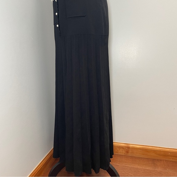 NEW! SANDRO- MAXI DRESS WITH CROCHET DETAILING Black White Size Small Summer - Picture 10 of 14